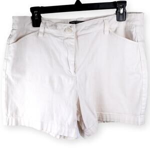 Chaus Sport White Cotton Mom Shorts 12